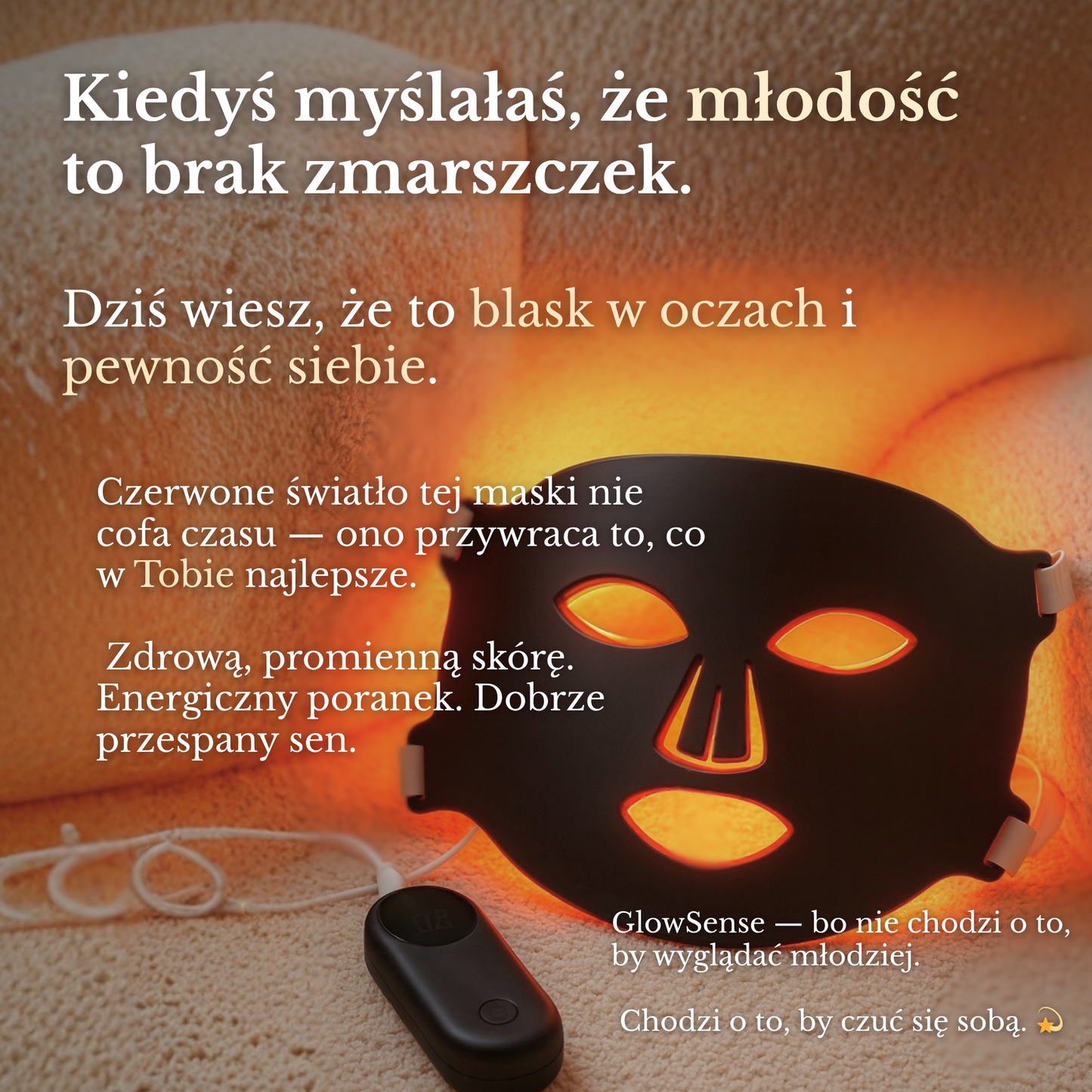 GlowSense – Profesjonalna maska LED do terapii czerwonym światłem